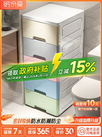Slim Multi-Layer Drawer Storage Cabinet for Narrow Spaces, Bathroom Floor Standing Organizer