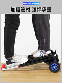 MIAOLI Foldable Hand Cart Portable Shopping Trolley with Wheels for Groceries Luggage