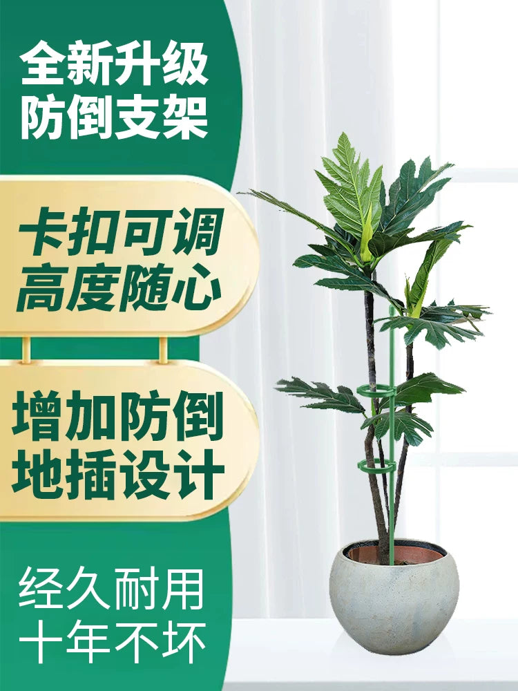 Plant Support Stakes with Clips and Ground Plugs for Potted Plants and Climbing Vines