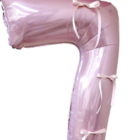 32-inch Pink Bowknot Ballet Number Foil Balloon for Birthday Party Decoration