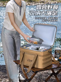 Portable Large Capacity Insulated Cooler Box for Outdoor Camping and Picnics