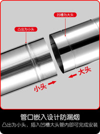 Thickened 304 Stainless Steel Flue Pipe for Wood Stoves and Fireplaces
