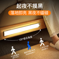 Ultra-thin LED Under Cabinet Lights, Motion Sensor Night Light, USB Rechargeable Magnetic Strip Light for Wardrobe, Bedside