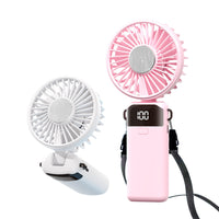 Portable Handheld Misting Fan with Ice Compress Function, Quiet Foldable Desk Neck Fan