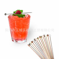 Creative Stainless Steel Cocktail Picks Olive Fruit Skewers Drink Garnish Bar Bartending Tool