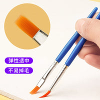 Kids Nylon Flat Head Paint Brushes for Watercolor, Gouache, Acrylic, and Detailing
