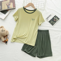 Kids' Summer Short Sleeve Pajama Set for Boys, Casual Homewear with Shorts