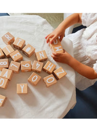 Wooden Alphabet and Number Building Blocks for Toddlers and Kids, Educational Learning Toy