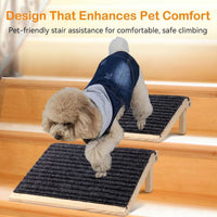 Wooden Pet Ramp Stairs for Small Dogs - Portable Anti-Slip Steps