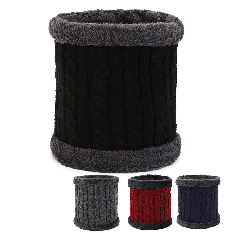 Unisex Winter Fleece Lined Knit Neck Warmer Scarf for Outdoor Cycling