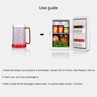 450ml Double Wall Freezer Beer Mug with Handle, Colorful Gel-Filled Chilling Cup