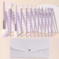 Beginner 12-Piece Soft Bristle Eyeshadow Blush Makeup Brush Set with Storage
