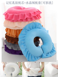U-Shaped Latex Massage Pillow for Beauty Salon Beds, Removable and Washable