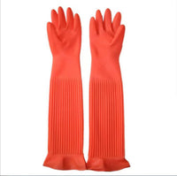 Extra Thick 55cm Waterproof Latex Dishwashing Gloves for Kitchen and Household Cleaning