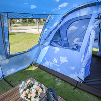 Lvzihyou Blue Sky Ship Silver-Coated Oxford Cloth Tent for Outdoor Camping, Rainproof, Sunscreen, UV Protection