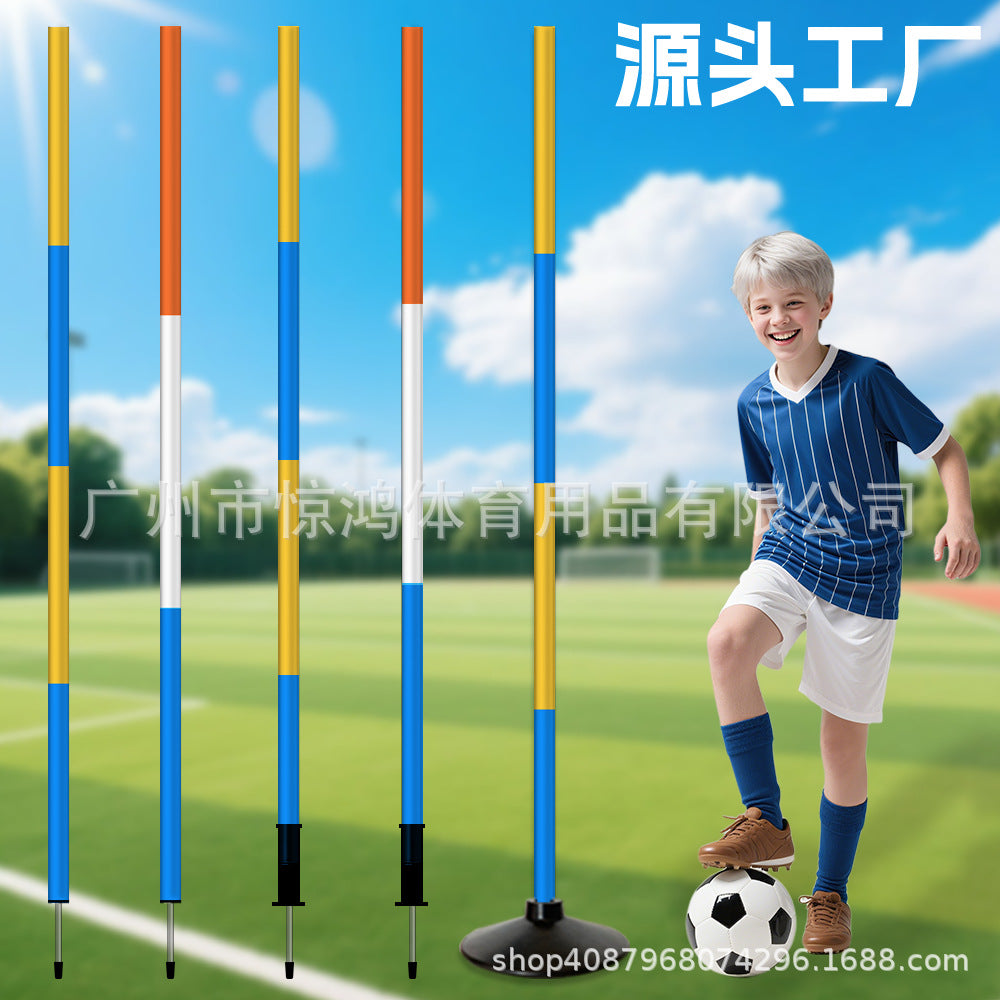 Agility Training Pole Set with Rubber Base for Soccer Drills