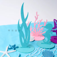 Mermaid Theme Party Decoration Set with Felt Ornaments and Balloons