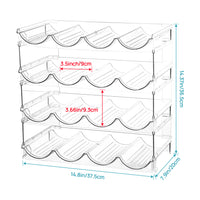 Stackable Clear Refrigerator Bottle Organizer for Wine, Water Bottles, and Tumblers