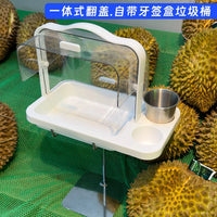 Supermarket Round Tasting Box with Lid, Clear Plastic Sample Display Tray for Fruit Stores and Promotions