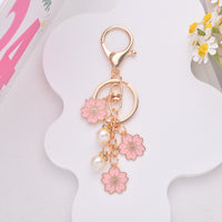 Japanese Style Cherry Blossom & Koi Fish Pearl Keychain for Bags and Gifts
