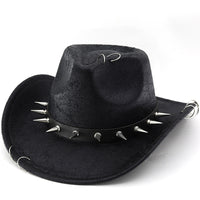 Western Cowboy Hat Set for Men and Women - Black Denim Style for Parties and Decorations