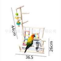 Parrot Solid Wood Perch Swing Playground for Cockatiels Budgies Lovebirds
