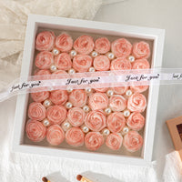 3D Hollow Rose Tissue Paper Flower Display Frame for DIY Crafts and Gifts