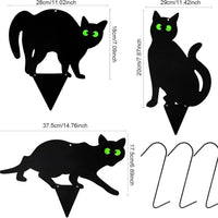 Halloween Black Cat Yard Lawn Decor Animal Silhouette Stakes Outdoor Garden Decoration