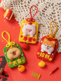 DIY Wool Felt Needle Felting Kit for Couples, Handmade Gift Doll Amulet Keychain