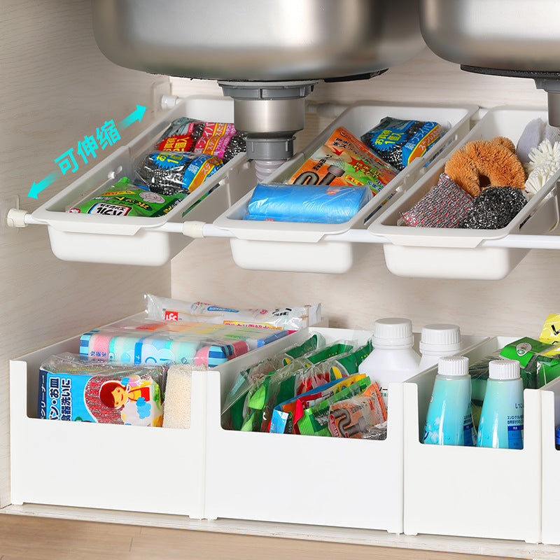 Japanese Style Under-Sink Storage Rack Expandable Shelf Organizer for Cabinets