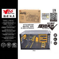 1:24 Scale Alloy Car Model DIY Repair Shop Display Case with Lights and Acrylic Cover