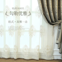 Embroidered Sheer Curtains for Living Room Bedroom Balcony, Light Filtering Modern Voile Drapes