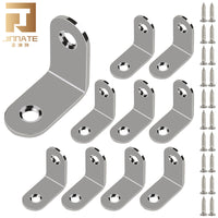 Stainless Steel 90-Degree L-Shaped Corner Brace for Furniture and Shelves