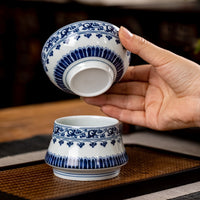 Jingdezhen Celadon Tealeaf Filter Set with Lotus Pattern for Kung Fu Tea Ceremony