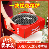 Disposable Portable Charcoal Grill Set for Outdoor BBQ