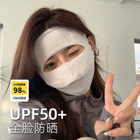 UV Protection Full Face Mask for Summer Outdoor Activities, Breathable Ice Silk Sunscreen Balaclava