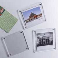 Acrylic Magnetic Photo Frame for Instant Prints and Small Cards, Double-Sided Transparent Display Stand