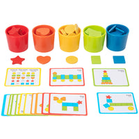 Geometric Shape & Color Sorting Cups Educational Toy for Early Learning