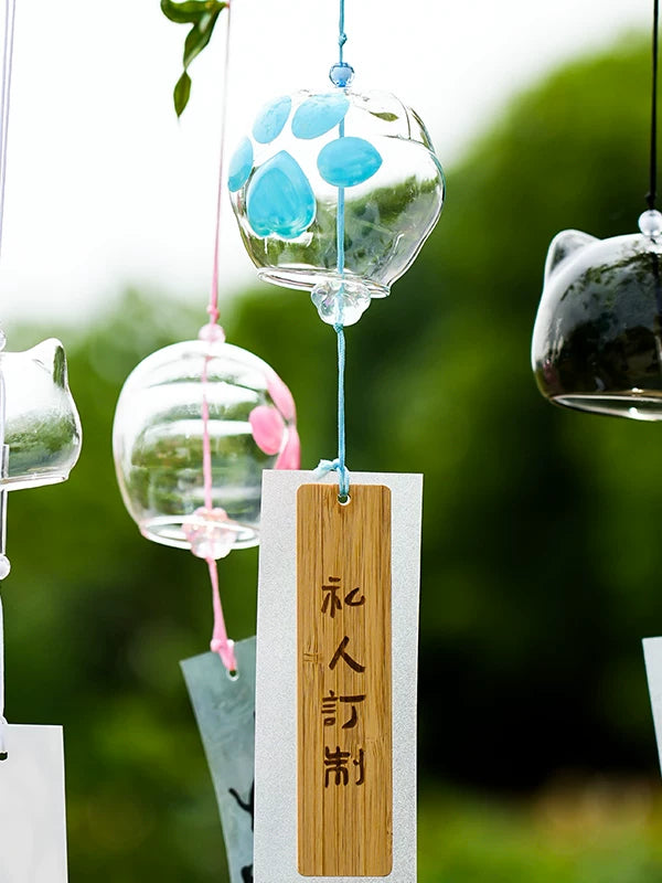 Handmade Ceramic Cat Paw Wind Chime for Home & Garden Decor