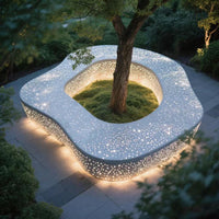 UHPC Concrete Planter Bench for Outdoor Seating and Tree Surrounds