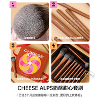 18-Piece Cheese Makeup Brush Set with Soft Bristles and Storage Box