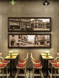 Vintage Shanghai Street Scene Wall Art for Restaurant Decor