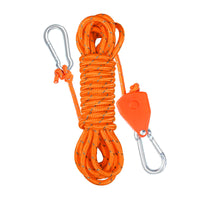 Outdoor Camping Tent Wind Rope Pulley Adjuster with Reflective Cord and Hanging Light Lift