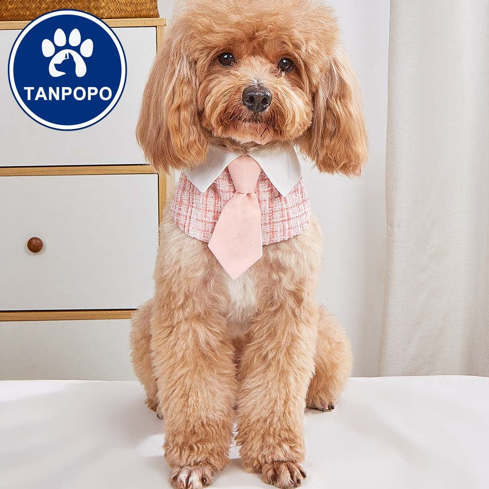 Tanpopo Striped Cartoon Pet Bandana with Bowtie for Dogs