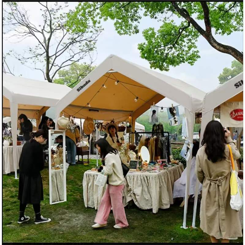 Outdoor Pop-Up Canopy Tent with Thickened Fabric for Events, Camping, and Commercial Use