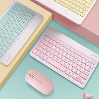 Universal Bluetooth Keyboard and Mouse Combo for iPad Android Tablets and Phones, Portable Mini Rechargeable