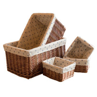 Handwoven Wicker Storage Basket with Lid for Home Organization