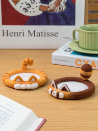 DIY Wool Felt Coaster Kit - Cute Animal Designs for Handmade Gifts