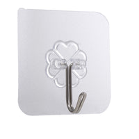 Transparent Self-Adhesive Hooks for Wall and Door, Heavy Duty No-Drill Acrylic Hangers