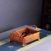 Handwoven Bamboo Lacquerware Storage Tray & Fruit Basket